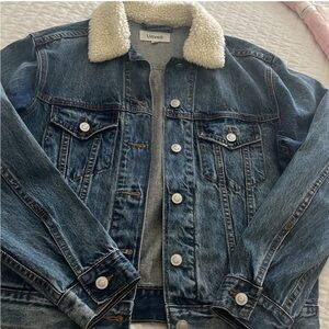 Blue Jean Jacket with White Collar